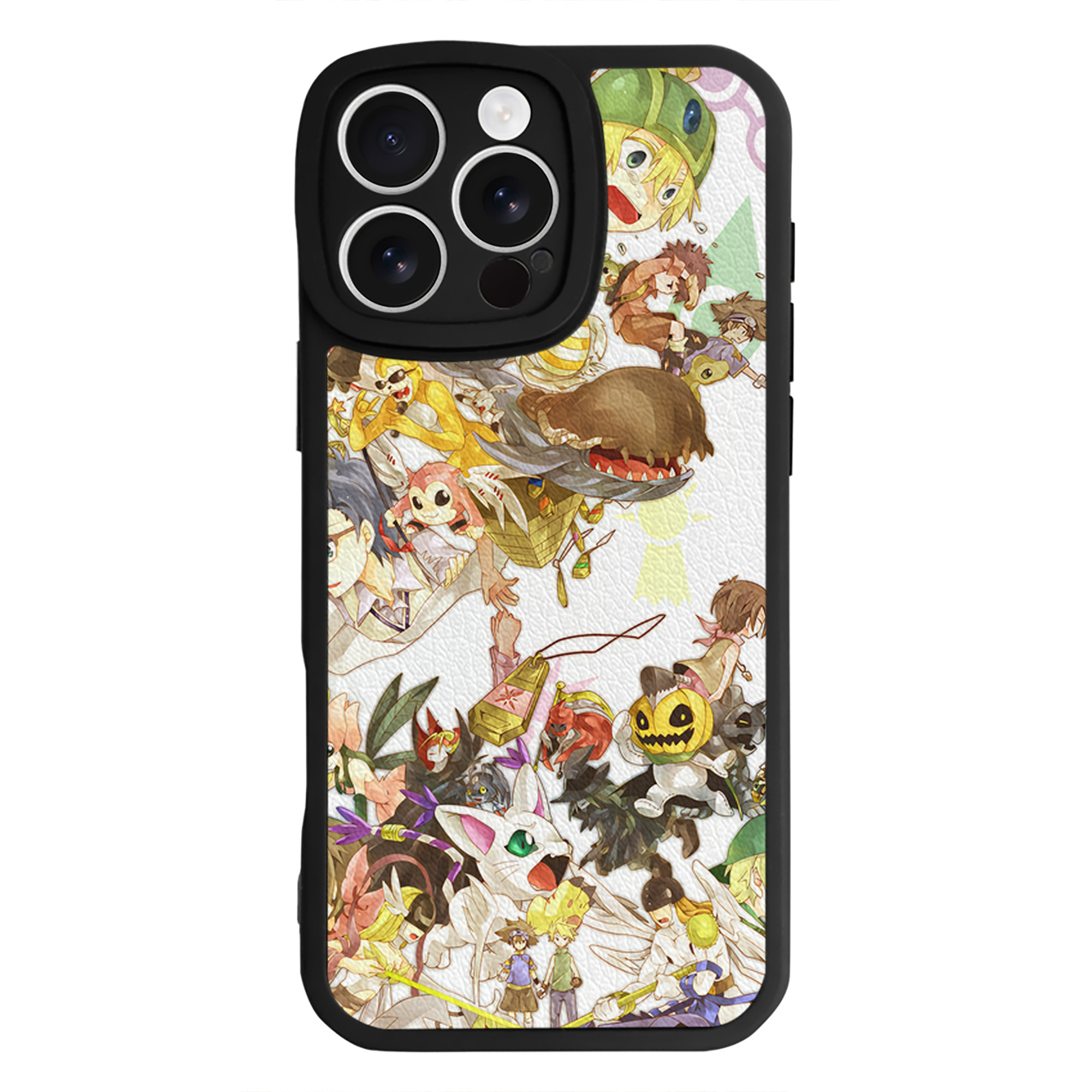 （画像用） Digimon デジタルモンスター/デジモン 【iPhone 16シリーズ対応】シリコンスマホケース（レザー調） 材質：シリコン